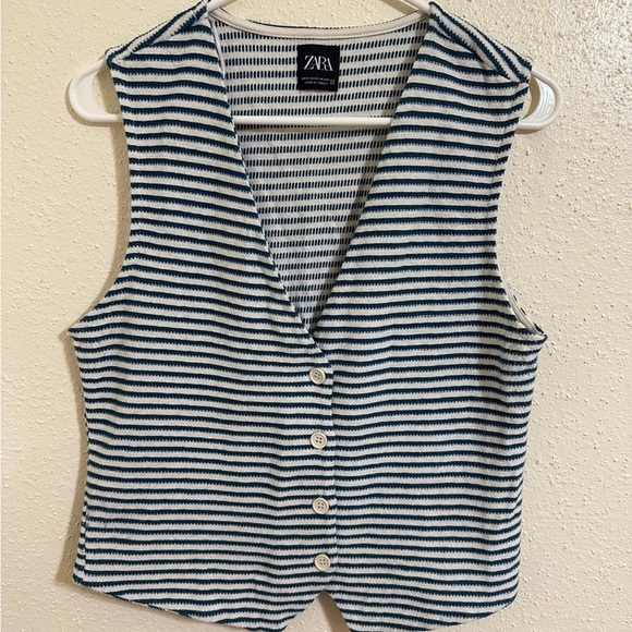 Zara 2 Piece Striped Vest And Wide Leg Pants Co-ord Set Sizes (Pant L - Vest M) - Picture 5 of 16